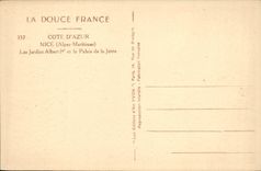 VINTAGE POSTCARD Nice the Gardens Albert 1st and the Palate of the Pier