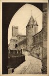 CPA Carcassonne La Cite L'Avant Porte et la Tour de la Justice