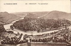 VINTAGE POSTCARD Frank the Count Besancon Panoramic View