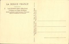 VINTAGE POSTCARD Soft France the Chair God the abbey or church St Robert