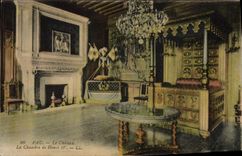 POSTAL Pau de la VENDIMIA el castillo el cuarto de Enrique IV