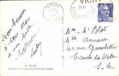 MODERN CARD Vichy parks and the new basin of the swans