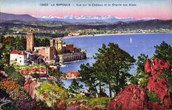 VINTAGE POSTCARD Napoule Seen On the Castle And the Alpine range