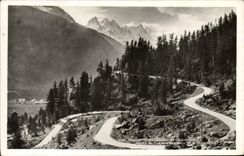 MODERN CARD Argentiere Valley of Chamonix Road of the Collar of Montets and Mont Blanc