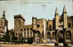 VINTAGE POSTCARD Avignon the Palate of Papee and the Cathedral