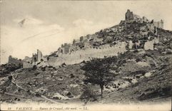VINTAGE POSTCARD Valence Ruins of Crussol Dimensions Northern