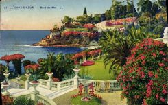 VINTAGE POSTCARD the Dimension Of Azure Seaside