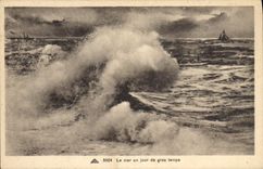 CPA la mer un jour de gros temps