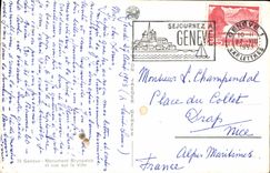 VINTAGE POSTCARD Geneva Brunswick Monument and Vue On the City