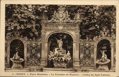 CPA Nancy Place Stanislas La Fontaine de Neptune Grilles de Jean Lamour