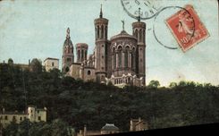 VINTAGE POSTCARD Lyon Fourvieres seen of the turns of St Jean