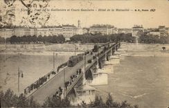 VINTAGE POSTCARD Lyon Bridge of Guillotiere and Cours Gambetta Hotel of Reciprocity