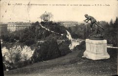 VINTAGE POSTCARD Paris the Chaumont Hillocks Belvdere er the brick Bridge