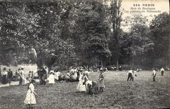 VINTAGE POSTCARD Paris Bois de Boulogne pleasures of Sunday Children