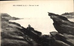 VINTAGE POSTCARD Pornic Seen on the Sea
