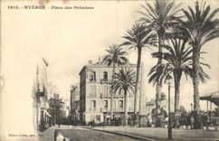 VINTAGE POSTCARD Hyeres Places Palm trees