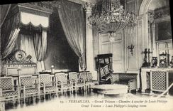 La POSTAL Versalles Trianon magnífico Chambre de la VENDIMIA tiene que dormir de Louis Felipe