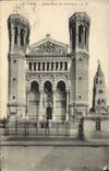 VINTAGE POSTCARD Lyon Notre Dame De Fourvuieres