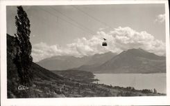 MODERN CARD Annecy Cable car Lake and solid mass of the Wallows