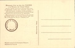 CPA Monument au Bois des Caures a la memoire du colonel Driant Militaria