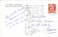 CPA Reims La Cathedrale Portail de la Facade Principale