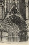 Catedral de la POSTAL de la VENDIMIA de Bourges la puerta central
