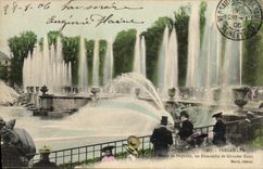 VINTAGE POSTCARD Palate of Versailles Basin of Neptune one Sunday of large water