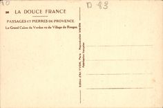 VINTAGE POSTCARD the large gun of the Verdon seen of the village of Rougon