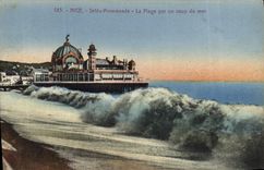 CPA Nice Jete Promenade La Plage Par un Coup de Mer