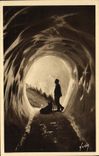 VINTAGE POSTCARD Chamonix Mont Blanc Grotte of the glacier of Let us work Dog