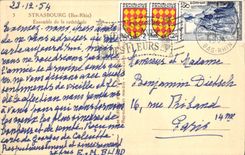 POSTAL Estrasburgo de la VENDIMIA junto de la catedral