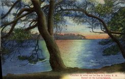 CPA Cannes Coucher de soleil sur les iles de Lerins