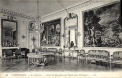 POSTAL Compiegne de la VENDIMIA el cuarto de recepción del castillo de los sovereigns extranjeros