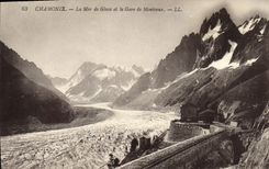 CPA Chamonix La Mer de Glace et le Gare de Montreux