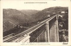 CPA L'Auvergne Pittoresque Le viaduc de Fades vu sur la gare