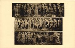 VINTAGE POSTCARD the Chair God the church Dances macabre Aristocratie Middle-class Craftsmen and death