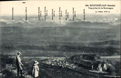 VINTAGE POSTCARD Montmelian Seen from of the mountain