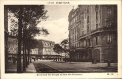 VINTAGE POSTCARD Lyon Boulevard Of the Belgians And Station Of Brotteaux