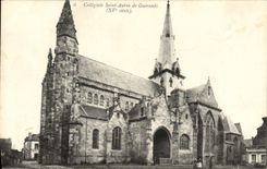 VINTAGE POSTCARD Collegial Saint Aubin De Guerande