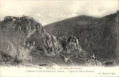 VINTAGE POSTCARD With the Wolf the Village De Gourdon Railroads of the south of France Line of Nice has Grasse