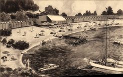 CPA Chez Keller Plage De La Garoupe Cap D'Antibes Bateaux 