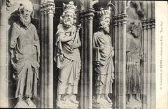 VINTAGE POSTCARD Cathedral Of Rheims Gallery Of Kings Southern Tour