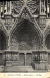 CPA Cathedrale De Reims Portail Central