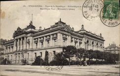 La POSTAL Estrasburgo de la VENDIMIA coloca la biblioteca de la república de la universidad