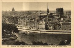 CPA Paris Perspective Sur Notre Dame 