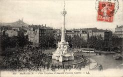 CPA Marseille Place Castellane Et Nouvelle Fontaine Cantini