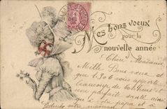 VINTAGE POSTCARD My Good Wishes Woman