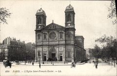 VINTAGE POSTCARD Paris the Church Holy François Xavier