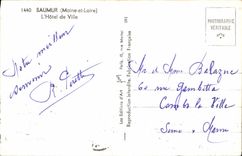 MODERN CARD Saumur the Town hall