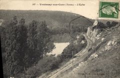 VINTAGE POSTCARD Voutenay On Cure the Church